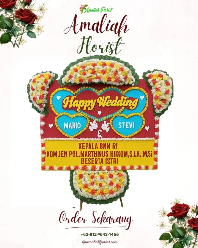 Karangan Papan Bunga Pernikahan di Baru Ulu